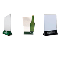 Support de menu/panneau en acrylique transparent en forme de T, format A4/A5, personnalisable avec logo de marque, pour bar et restaurant, présentoir de table, jaune, noir, transparent