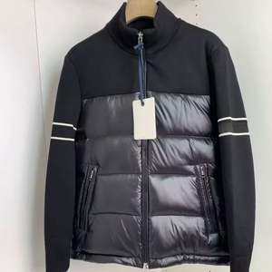 1 1 Haute Qualité Hommes et Femmes Automne Hiver Sans Chapeau Col Montant Veste Chaude Nouveau Tricot Épais Patchwork Manteau Décontracté - Product Image 1