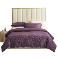 Housse de couette 100% coton cousue écologique Queen King Size couleur unie moderne minimaliste des années 60
