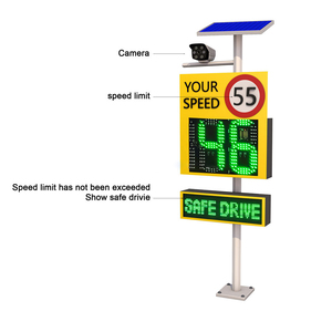 Panneau de signalisation routière personnalisable de haute qualité <span class=keywords><strong>en</strong></span> alliage d'aluminium 12V avec radar solaire LED pour limite de vitesse - Product Image 2