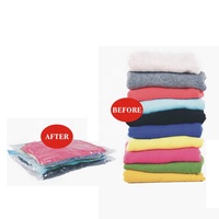 Sac de rangement sous vide en plastique pour vêtements et couches de bébé, avec valve de fermeture et pompe à air manuelle, permettant de gagner 80 % de place de rangement
