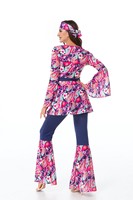 Costume de couple hippie des années 70 pour Halloween, tenue rétro disco pour homme et femme, pantalon pattes d'éléphant à motifs paisley avec bandeau