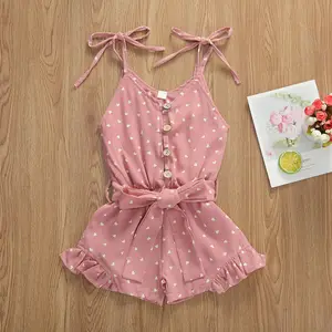 Frühling Sommer Jumps uit Herz Drucke Ins Sling Ärmellose Babyhose Neugeborene Stram pler Mode Baby Mädchen Overalls