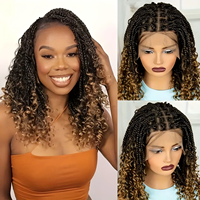 Perruque tressée style européen et américain, très vendue, cheveux synthétiques à crochet en dentelle complète pour femmes