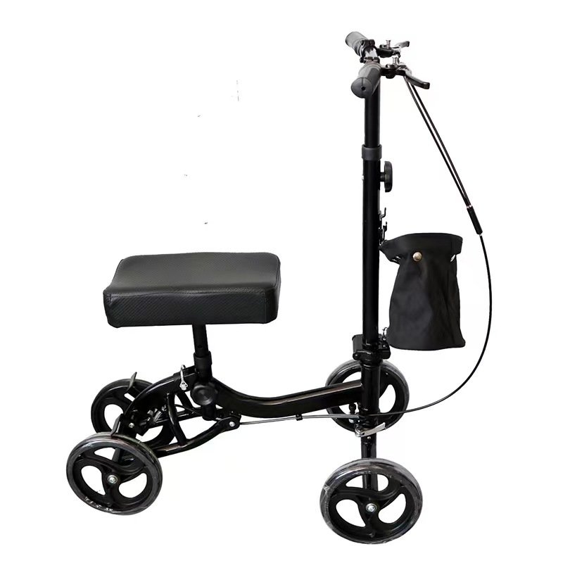 Четырехколесный легкий подвижный роликовый ходунок для пожилых людей стальные фреймовые коленные ходунки