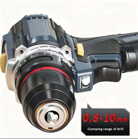 Perceuse à percussion sans fil 21V, visseuse sans balais, perceuse à main rechargeable, kit d'outils électriques pour usage domestique et industriel