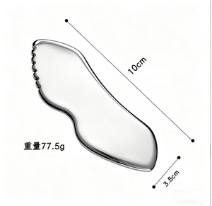 Grattoir Gua Sha en acier inoxydable personnalisé avec logo, pour lifting du <span class=keywords><strong>visage</strong></span>, mini grattoir en métal à dents de poisson pour <span class=keywords><strong>massage</strong></span> corporel - Product Image 2