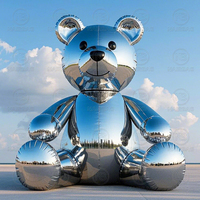 Énorme ours en peluche gonflable intérieur extérieur vacances cour fête jardin décoration géant rempli d'air Sculpture sauter modèle de dessin animé