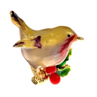 Bros bunga burung Enamel cantik 2025 untuk wanita bros hewan pengisi minyak warna-warni aksesori Fashion hadiah pin Label