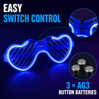 Lunettes de fête LED en forme de cœur, légères, en PS, couleurs personnalisables, durables pour importateurs, distributeurs, vente au détail