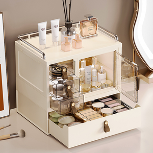 Boîte de rangement de cosmétiques et bijoux pour filles pour chambre à coucher, accessoires de bureau, mini tiroirs à 4 couches - Product Image 1