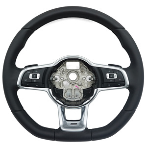 Volante Deportivo de Cuero R para Volkswagen <span class=keywords><strong>Polo</strong></span> Golf 6 Golf 7 <span class=keywords><strong>GTI</strong></span> GTD GTE GLI Passat TRoc Arteon CC Tiguan Atlas <span class=keywords><strong>DSG</strong></span> - Product Image 1
