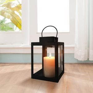 Lámpara de viento cuadrada de hierro forjado con diseño de vela, lámpara de viento navideña y candelabro, nuevo diseño, lámpara de mesa con efecto de danza de viento y fuego - Product Image 4