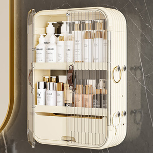 Boîte de rangement cosmétique de luxe rectangulaire 60x70cm, support mural d'angle pour salle de bain, rangement durable pour produits de soin de la peau - Product Image 5