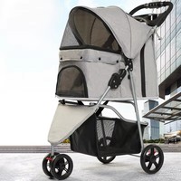 Poussette pour chien à prix avantageux avec grandes roues, en tissu Oxford 300D, petite, transparente, avec pare-soleil