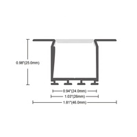 Profilé en aluminium pour bande LED encastrée, 46*25MM, pour armoire de cuisine, plafond, éclairage LED, extrusion de profilé en aluminium
