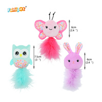 Jouet en peluche pour chaton Famipet, nouveau design animaux colorés sur le thème du printemps, doux et froissé, avec herbe à chat