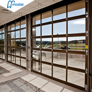 Porte de <span class=keywords><strong>garage</strong></span> en aluminium avec moteur, verre transparent trempé à vue panoramique moderne de luxe, 8x7, simple vitrage - Product Image 3