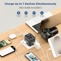 Adaptateur de voyage universel Wontravel EU/US JP/Inde avec chargeur rapide PD 25W Type C pour les voyages aux États-Unis, en Europe, au Royaume-Uni et en Australie