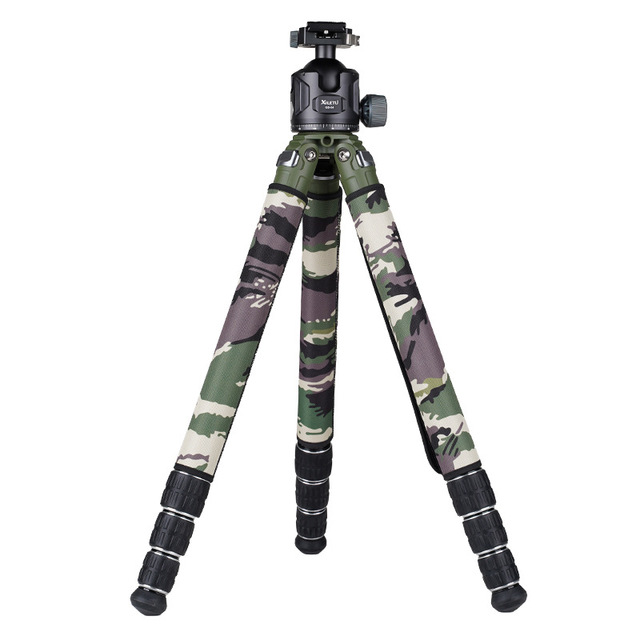 XT-324C+GS54 Carbon Fiber Hunting Tripod 35kg Heavy-Duty Shooting Support Camouflage Sleeves with Double Grooves