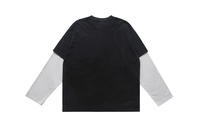 T-shirt à manches longues pour homme, personnalisé, surdimensionné, noir délavé, avec impression DTG motif palmier, effet vieilli et usé, style streetwear