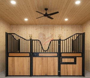 馬の所有者とレーシングファームのための高品質パウダーコーティングされた馬の納屋ヘビーデューティープレハブの屋台 - Product Image 5