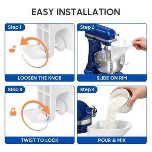 Imbuto per farina per accessori e attrezzi <span class=keywords><strong>KitchenAid</strong></span>, imbuto universale a bocca larga per attrezzi da cucina <span class=keywords><strong>KitchenAid</strong></span> - Product Image 5