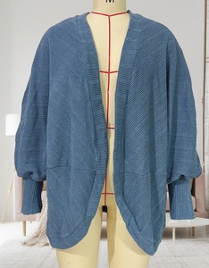 Otoño Invierno Suelto Abrigo frontal abierto Suéter de <span class=keywords><strong>mujer</strong></span> Señora Batwing <span class=keywords><strong>Manga</strong></span> Cárdigan de punto de gran tamaño - Product Image 6