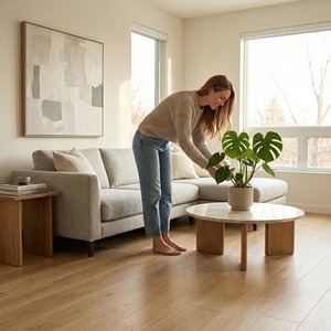 Planches acoustiques en bois d'ingénierie chêne blanc avec support en liège, design industriel, pour appartements, chambres, parcs et usage extérieur - Product Image 3