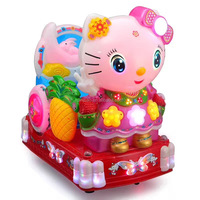 Machine de jeu à bascule pour enfants amusement chat en cristal à jetons pour centre commercial