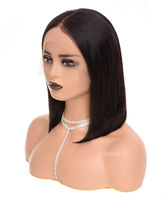 Perruque Lace Front BOB Cheveux Humains Lisses Densité 180% Perruques Frontales HD Transparentes 13x4 pour Femmes
