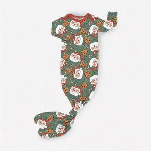 Durmiente anudado de bambú de Navidad Unisex personalizado, saco de <span class=keywords><strong>dormir</strong></span> para bebé recién nacido, vestidos de nudo de bebé de bambú occidental con mitones - Product Image 6