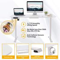 Bureau debout électrique moderne à hauteur réglable avec structure en acier inoxydable, design convertible et extensible pour le bureau à domicile