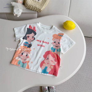 Childrens 100% Cotton Short Sleeve T Shirt Cartoon Print 3D Goose Summer Top For Kids 25 S/S - Product Image 4