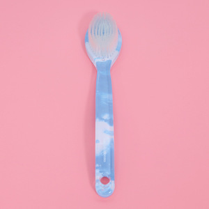 Plastic Bath Brush Medium Length Handle Soft Bristles For <b>Back</b> <b>Scrubbing</b> And Bathing Blue - Product Image 3