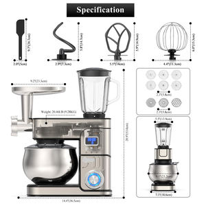 Robot pâtissier électrique multifonction avec bol mélangeur en acier inoxydable, pour la cuisine et la maison, pétrin à farine, robot culinaire avec écran - Product Image 3