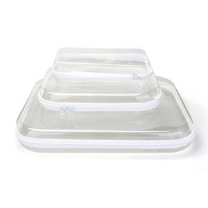 Boîtes de rangement rectangulaires transparentes en plastique avec fermeture éclair, empilables, style américain, pour jouets d'enfants et organisation des articles ménagers divers - Product Image 2