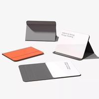 Tableau blanc pliable magnétique, panneau de verre de bureau avec couvercle en PU, panneau de chevalet réglable en hauteur et en angle