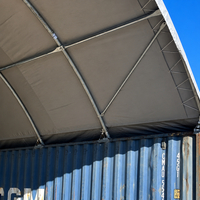 Auvent de conteneur à poutre unique C2020 avec paroi arrière en PVC imperméable, garage pour conteneur maritime, tente d'entrepôt portable