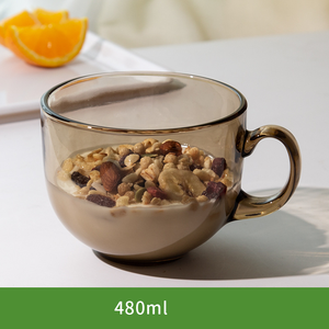 Factory WholesaleClassicBorosilicateGlass Logo Pattern Modern Design Water <strong>Cup</strong> <strong>for</strong> Coffee MilkOatmeal Home Useand Office <strong>Work</strong> - Product Image 2