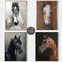 Projet de décoration d'hôtel fait à la main oeuvre abstraite toile décor à la maison encadrée cheval oeuvre Animal peinture à l'huile cheval Art mural