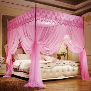 <span class=keywords><strong>Moustiquaire</strong></span> <span class=keywords><strong>amovible</strong></span> de luxe intérieur pour cantonnière de <span class=keywords><strong>lit</strong></span> Moustiquaires pliantes en dentelle brodée bord - Product Image 6