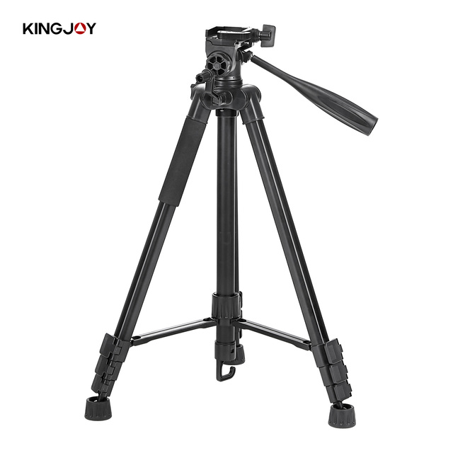 Kingjoy VT-860S Aluminum Phone Tripod 4-Leg Flip Lock Bubble Level Carry Bag Lightweight Extendable 2kg Load Capacity Live