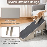 Escalier multifonctionnel pour animaux de compagnie avec surface antidérapante, rampe pliable pour chiens âgés, sert également de pouf/de siège pour le salon