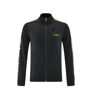 批发2025墨西哥运动服高品质定制黑色足球训练服空白足球夹克套装 - Product Image 3