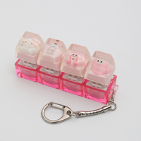 4 touches personnalisées en résine DIY, jouets anti-stress, boutons de clavier pour soulager le stress, porte-clés clicker