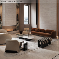 Hochwertiges Villa-Wohnzimmer-Set Gebogenes Sofa Stoff Modernes Designer-Ecksofa Italienische Moderne Möbel