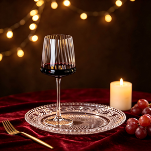 Calice di Lusso Personalizzato Trasparente con Strisce Semplici, in Cristallo, per <span class=keywords><strong>Vino</strong></span> Rosso, con Stelo a Tacco Alto, Stile Country, Fatto a Mano - Product Image 5