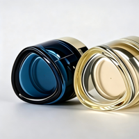 Pot en verre triangulaire haut de gamme de 100g avec pot intérieur en PP de 50g, double paroi, emballage cosmétique vide pour soins de la peau, logo personnalisé