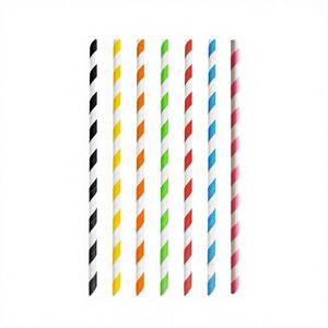 Pajitas de Papel Ecológicas Desechables Biodegradables para Fiestas, Rayadas en Rojo, 197 mm de Largo, 100000 Unidades para Exportación - Product Image 2